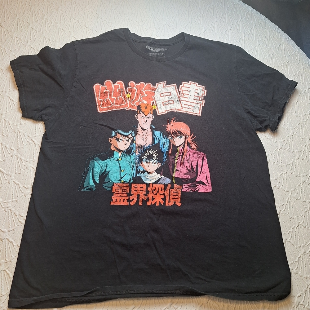 Vintage Rare Anime YuYu Hakusho Black T Shirt Size Men's XLarge
